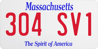 MA license plate 304SV1