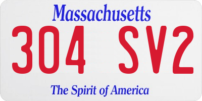 MA license plate 304SV2