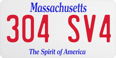 MA license plate 304SV4