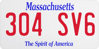 MA license plate 304SV6