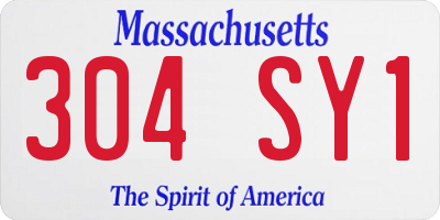 MA license plate 304SY1