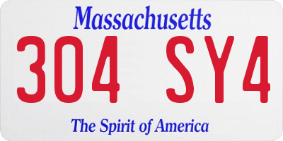 MA license plate 304SY4