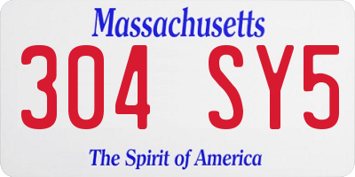 MA license plate 304SY5