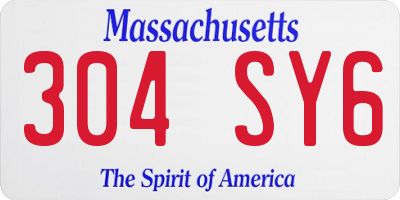 MA license plate 304SY6