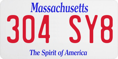 MA license plate 304SY8