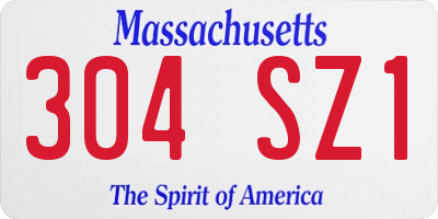 MA license plate 304SZ1