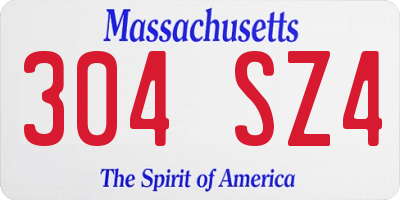 MA license plate 304SZ4
