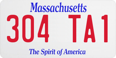 MA license plate 304TA1