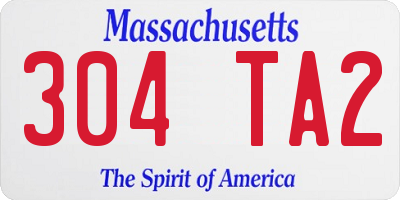 MA license plate 304TA2