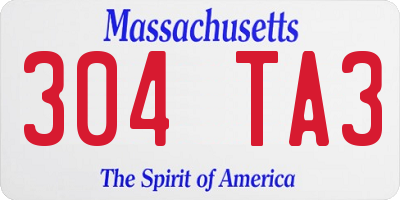 MA license plate 304TA3