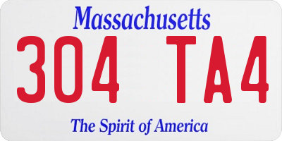 MA license plate 304TA4