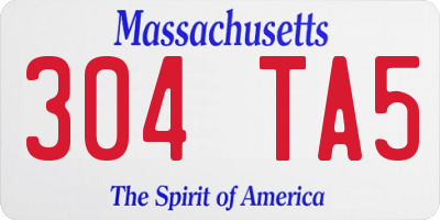MA license plate 304TA5