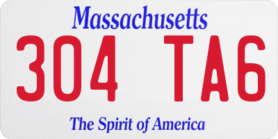 MA license plate 304TA6