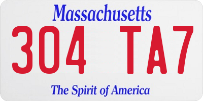MA license plate 304TA7