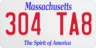 MA license plate 304TA8