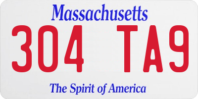 MA license plate 304TA9