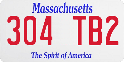 MA license plate 304TB2