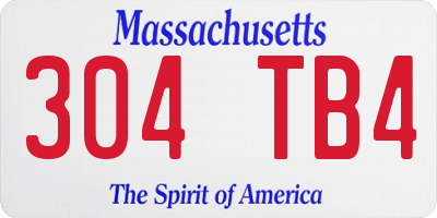 MA license plate 304TB4
