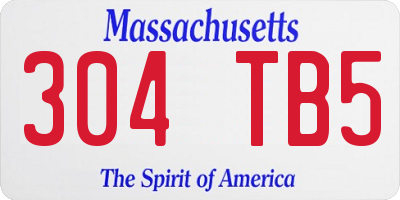 MA license plate 304TB5