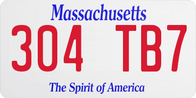 MA license plate 304TB7