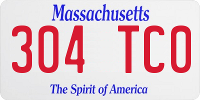 MA license plate 304TC0
