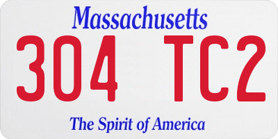 MA license plate 304TC2