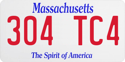 MA license plate 304TC4
