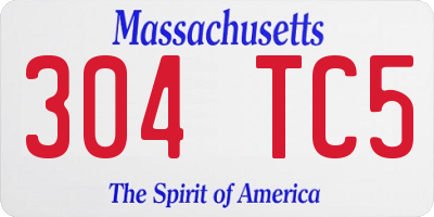 MA license plate 304TC5