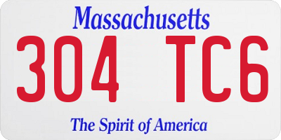 MA license plate 304TC6