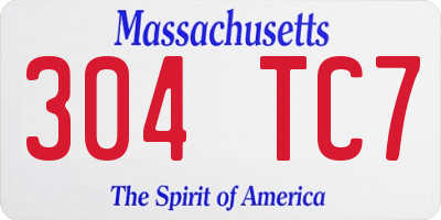 MA license plate 304TC7