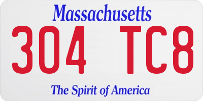 MA license plate 304TC8