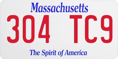 MA license plate 304TC9