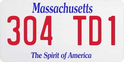 MA license plate 304TD1