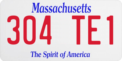 MA license plate 304TE1