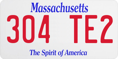 MA license plate 304TE2