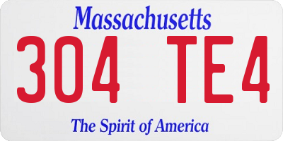 MA license plate 304TE4