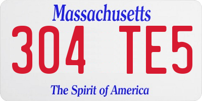 MA license plate 304TE5