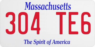 MA license plate 304TE6