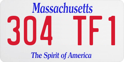 MA license plate 304TF1