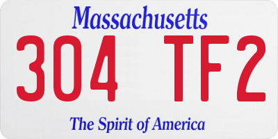 MA license plate 304TF2