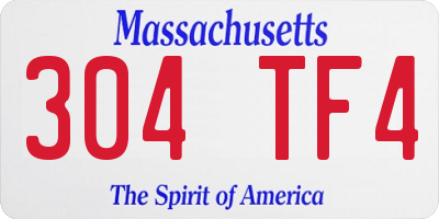 MA license plate 304TF4
