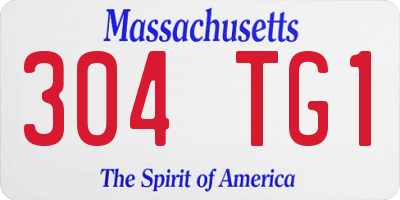 MA license plate 304TG1