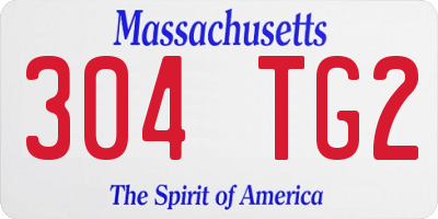 MA license plate 304TG2