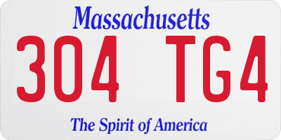 MA license plate 304TG4