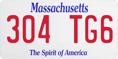 MA license plate 304TG6