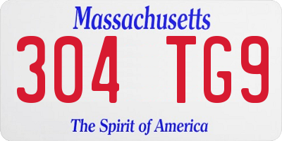 MA license plate 304TG9