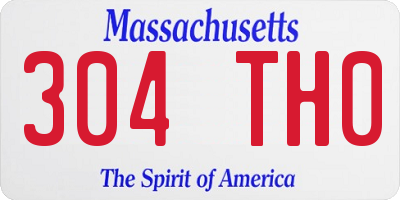 MA license plate 304TH0