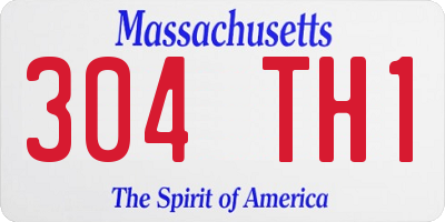 MA license plate 304TH1