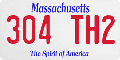 MA license plate 304TH2