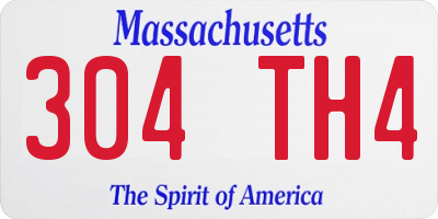 MA license plate 304TH4